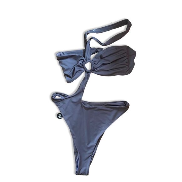 NWT Riot Swim Belen One Piece Mystic taupe gray monokini swimsuit Revolve L - Picture 5 of 10